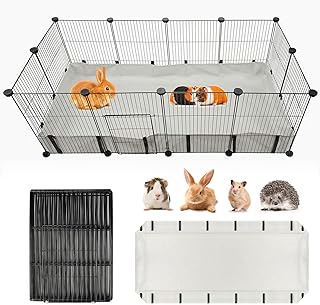 FHTONGE Guinea Pig Cage with Waterproof Groundsheet Set, 120 x 60 x 40 cm Small Animal Enclosure and 600D Oxford Fabric Underlay for Cage, DIY Guinea Pig Enclosure Indoor for Dwarf Rabbits Hamsters product image
