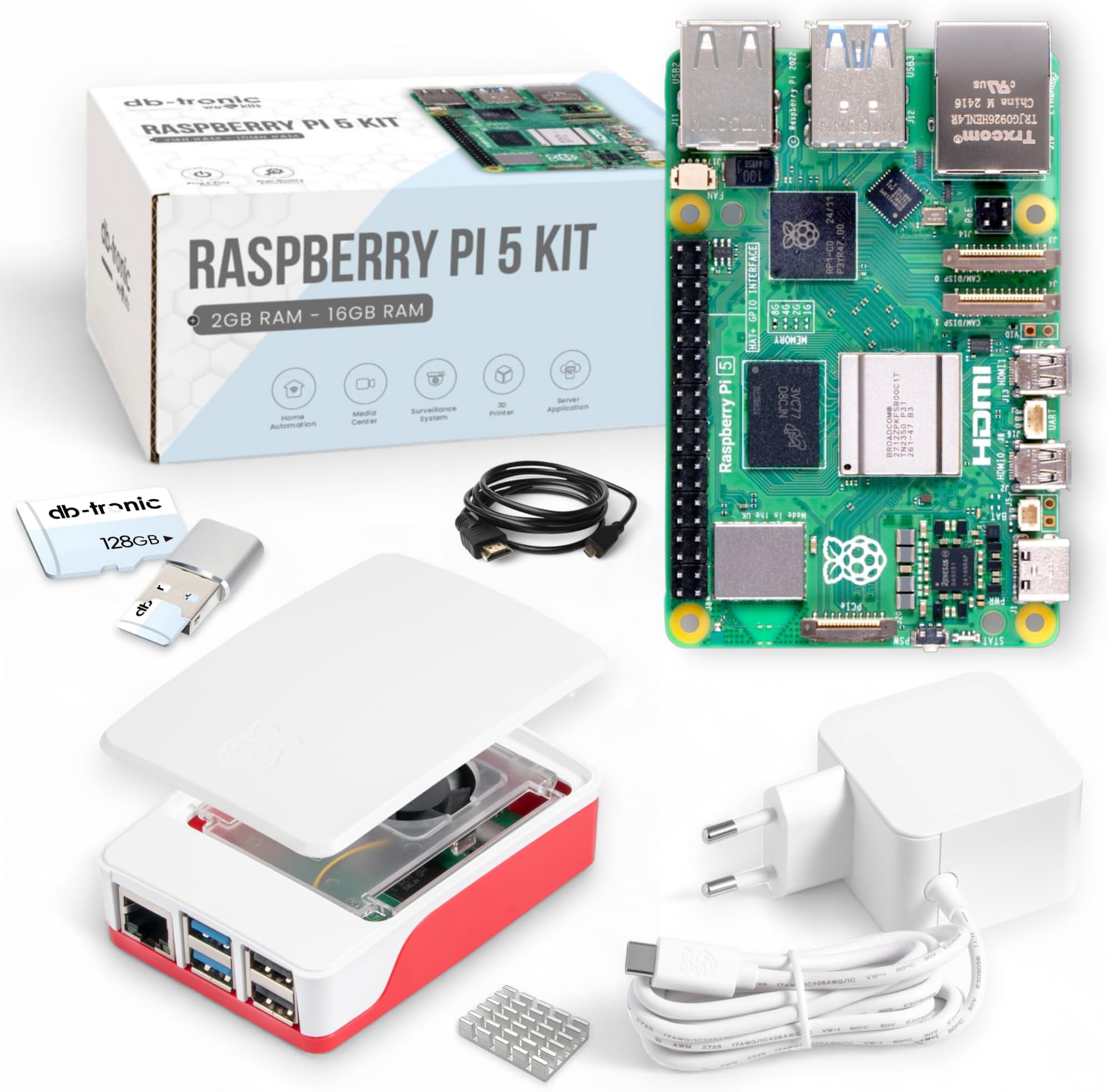 Starter kit pour Raspberry Pi 4 B,Micro HDMI câble,32 Go Micro SD Carte