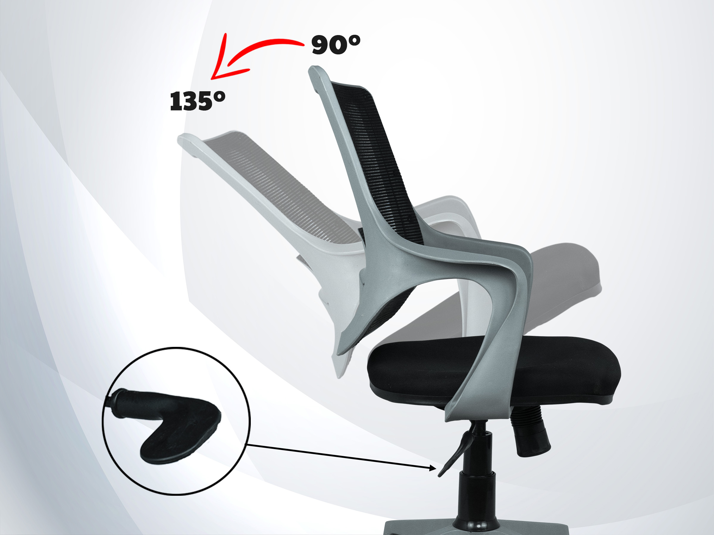 MRC Mono Ergonomic Office Chair (Mid-Back) – Revolving Breathable