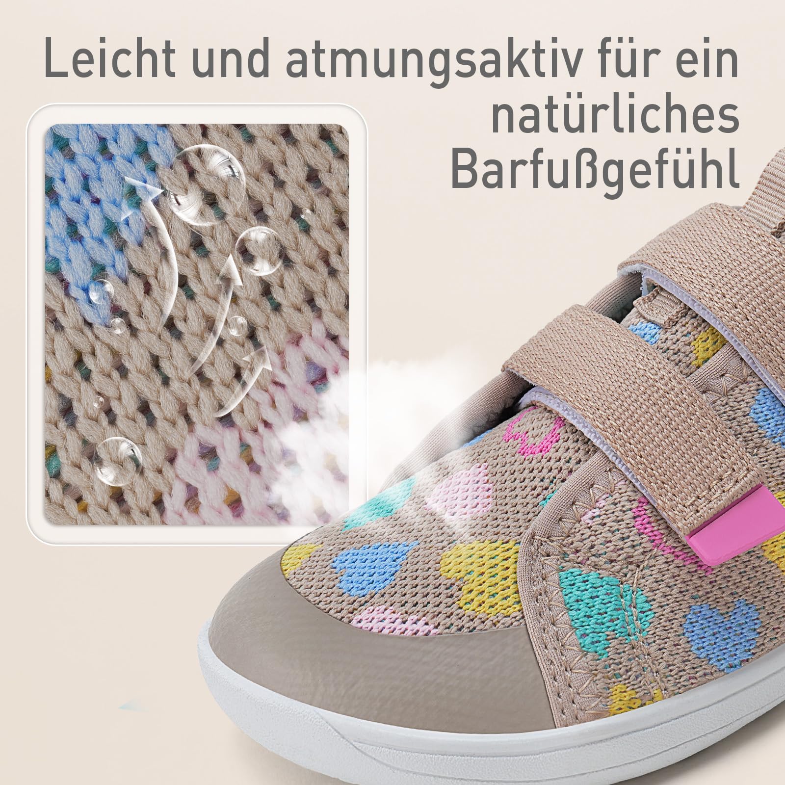 IceUnicorn Kinder Barfußschuhe Breite Zehenbox Jungen Mädchen Hausschuhe Minimalistische Outdoor Traillaufschuhe Walking Schuhe(Hell Khaki, 24EU Weit)