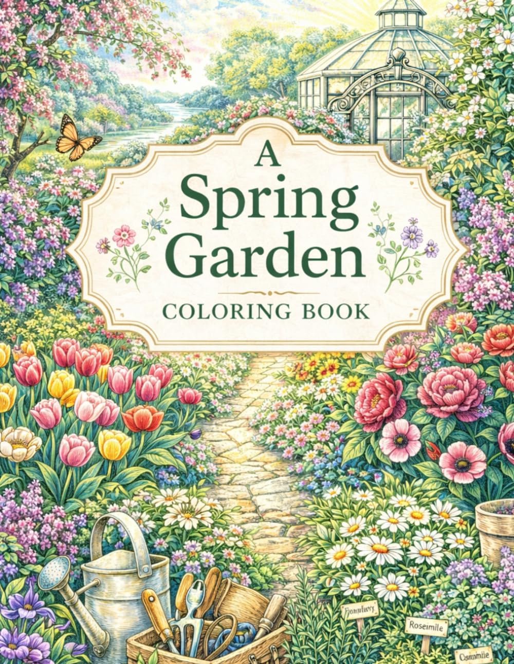 Spring Botanical Garden Coloring Book: Realistic Floral Gardens, Blooming Nature Scenes & Relaxing Coloring Pages for Adults