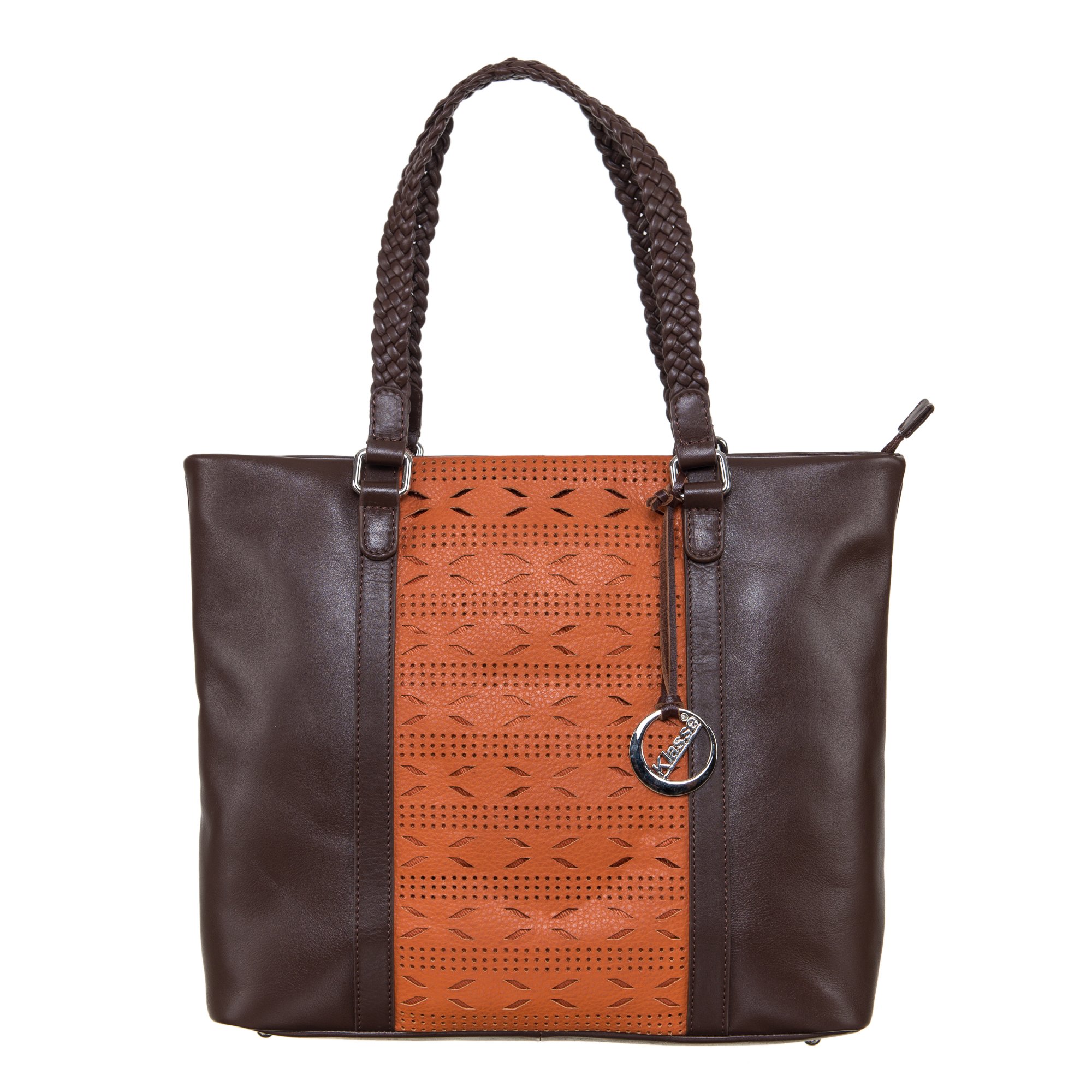 Klasse Women's Leather Shoulder College Tote Casual Handbag