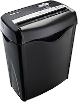 Vista 1 de Yaxa Basics - Trituradora de papel y tarjetas de crédito de corte cruzado de 6 hojas para casa y oficina con contenedor de 3.8 galones, negro