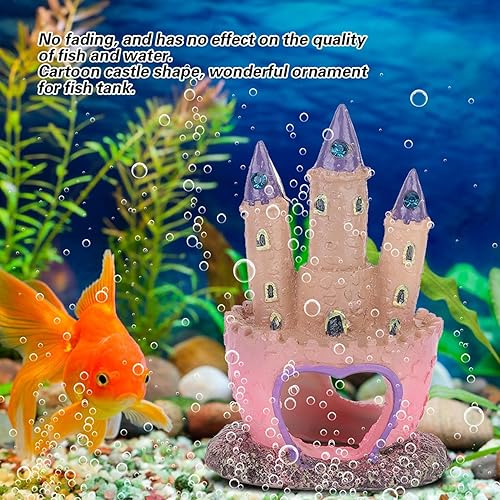 Miniatura 2 de Decoraciones para peceras pequeñas, decoraciones de pecera de sirena, castillo de peces para acuario, decoración de castillo de resina de acuario