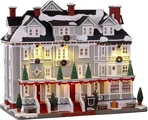 LEMAX Lemax Village Collection Red Lion Inn, con adaptador de 4.5 V