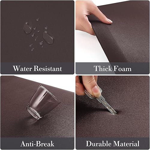 Miniatura 134 de HappyTrends Tapete de cocina [2 piezas] acolchado, cómodo, antifatiga, impermeable, antideslizante, tapete de espuma ergonómica gruesa y perfecta