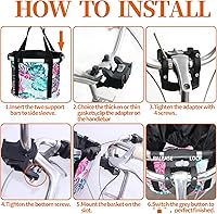 Vista 6 de RAYMACE Cesta de bicicleta para perros, cesta para manubrio de bicicleta delantera, plegable, desmontable, de liberación rápida, fácil de instalar
