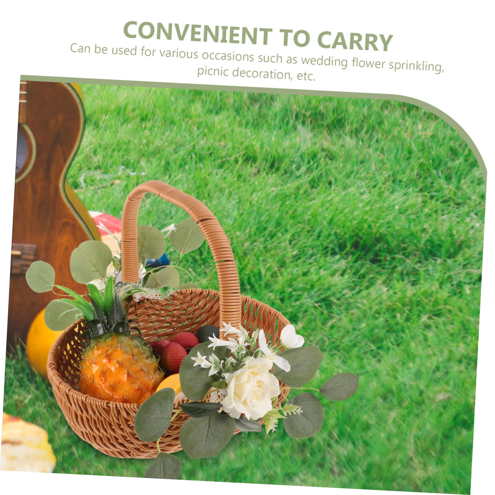 PRETYZOOM Cesta De Imitación para Almacenamiento De para Picnic y Decoración De Bodas Diseño Rústico y Práctico