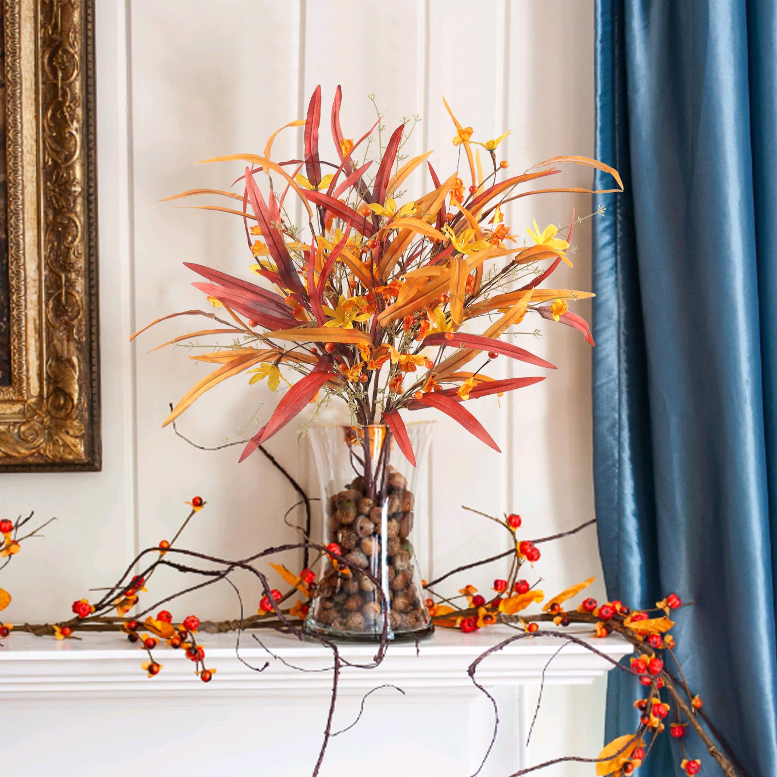 人工造花 植物シルク 2パック 10.6インチ 秋のアレンジ ボーホスタイルブーケ フローラル 素朴な装飾 テーブルセンターピース ホームキッチン装飾用 (プ並行輸入 秋の花 秋の葉 草 人工フラワーアレンジメント シルクフラワー 秋の装飾 ホームテーブル センターピース ファームハウス ウェディング 感謝祭  ハロウィン 3束