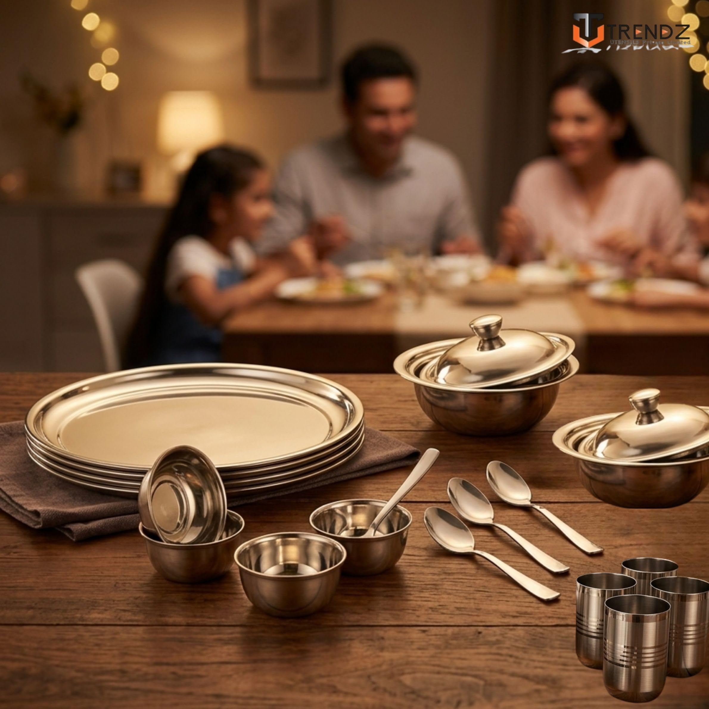 Trendz 20 Pieces Stainless Steel Dinner | Mirror Finish Dinnerware