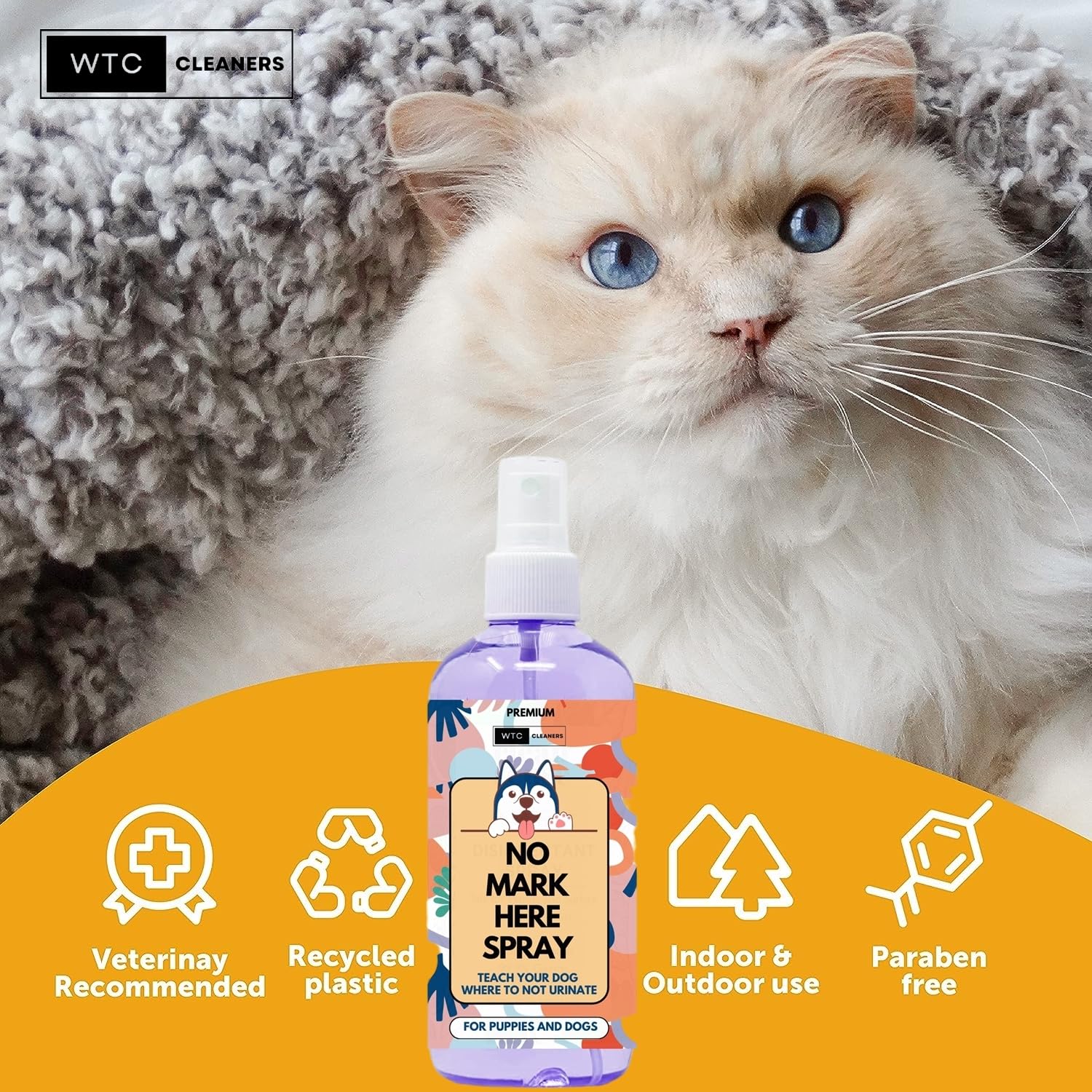 WTC No More Marking Spray 250 ml | Train Your Pet Where Not to Urinate | Training Corrector for Puppies & Dogs (250 ml) 2