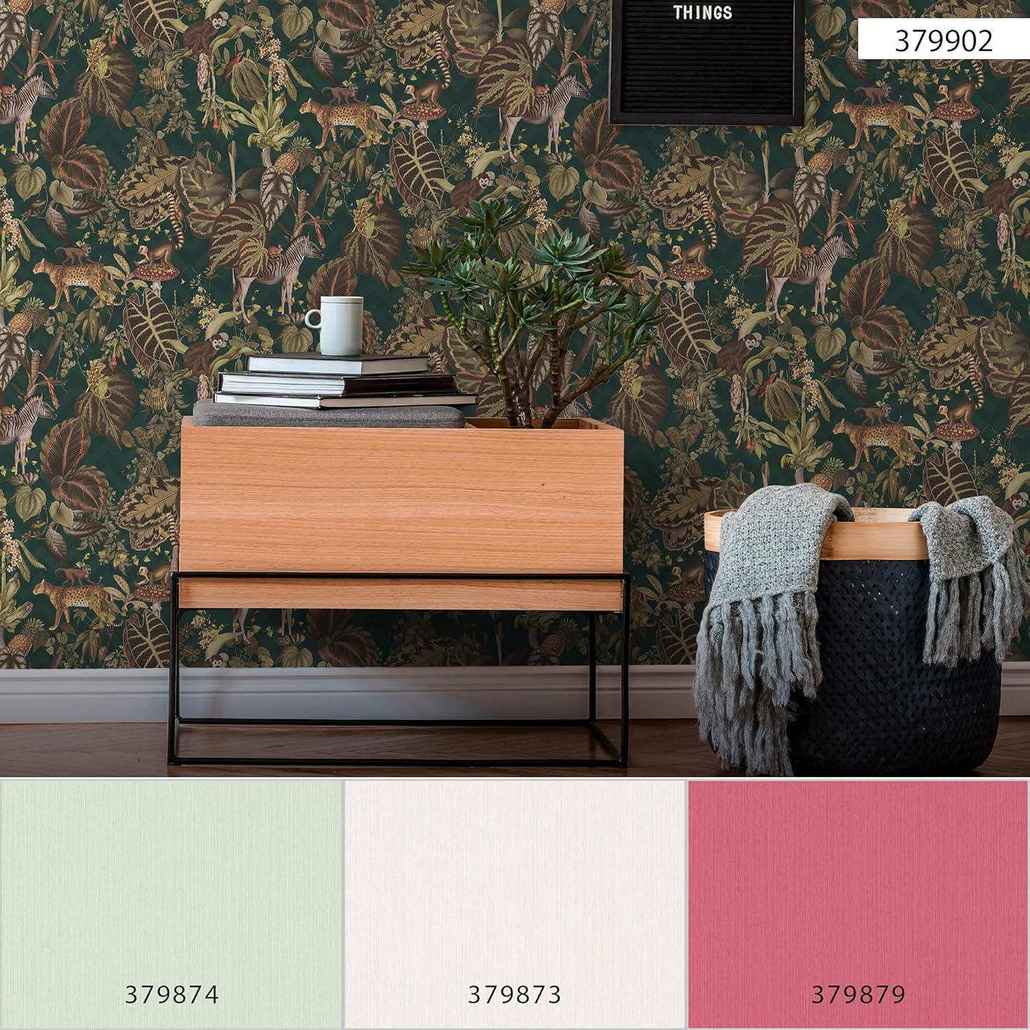 Livingwalls Wallpaper Jungle Design - Green, Brown - Tropical Wallpaper 395.99in x 20.87in Made in Germany - 379902