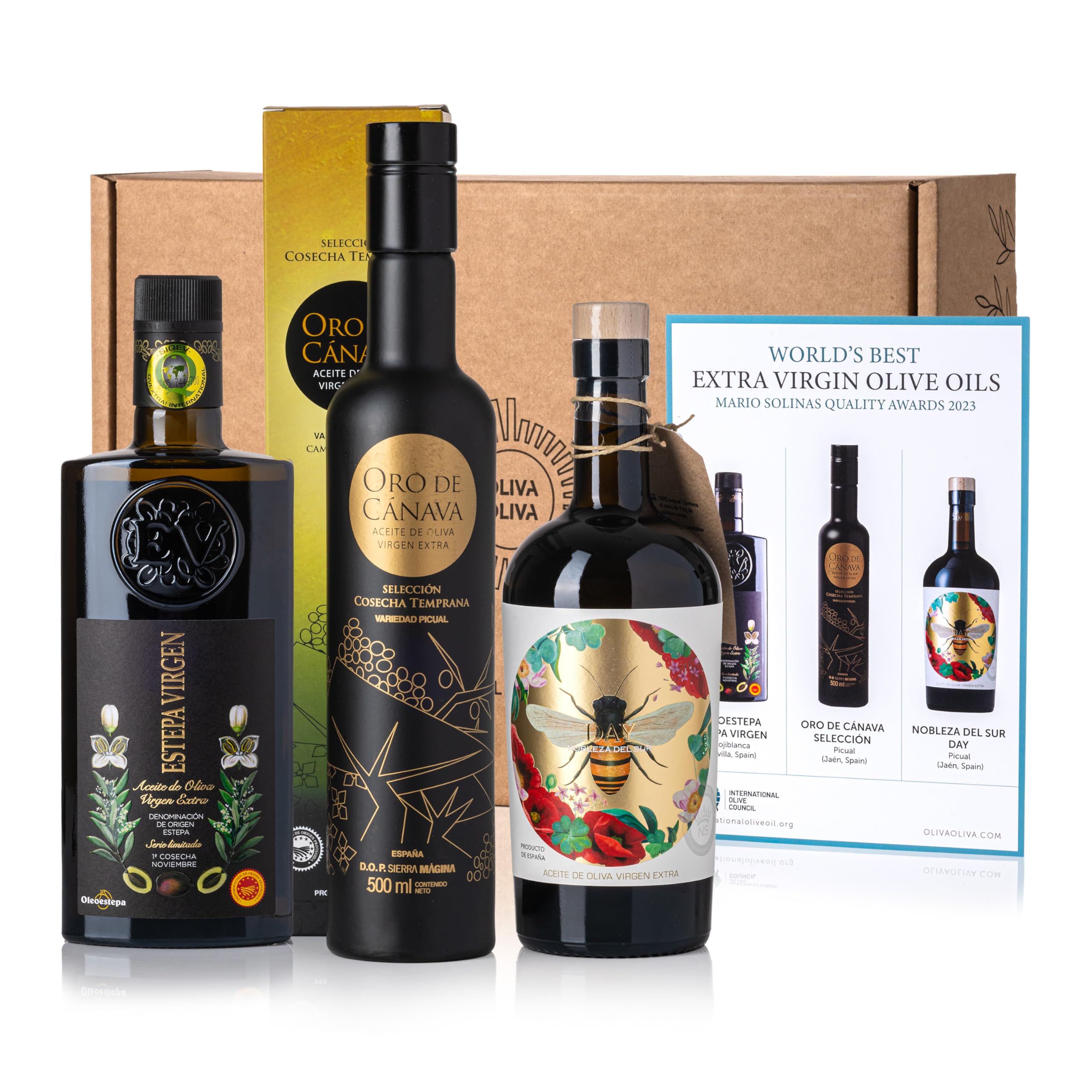 Mejores Aceites del Mundo Mario Solinas 2023 - Caja regalo 3x500 ml