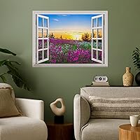 Vista 23 de wall26 Adhesivo mural removible para pared, diseño de pájaros volando sobre la vibrante playa, playa, puesta de sol, naturaleza, desierto