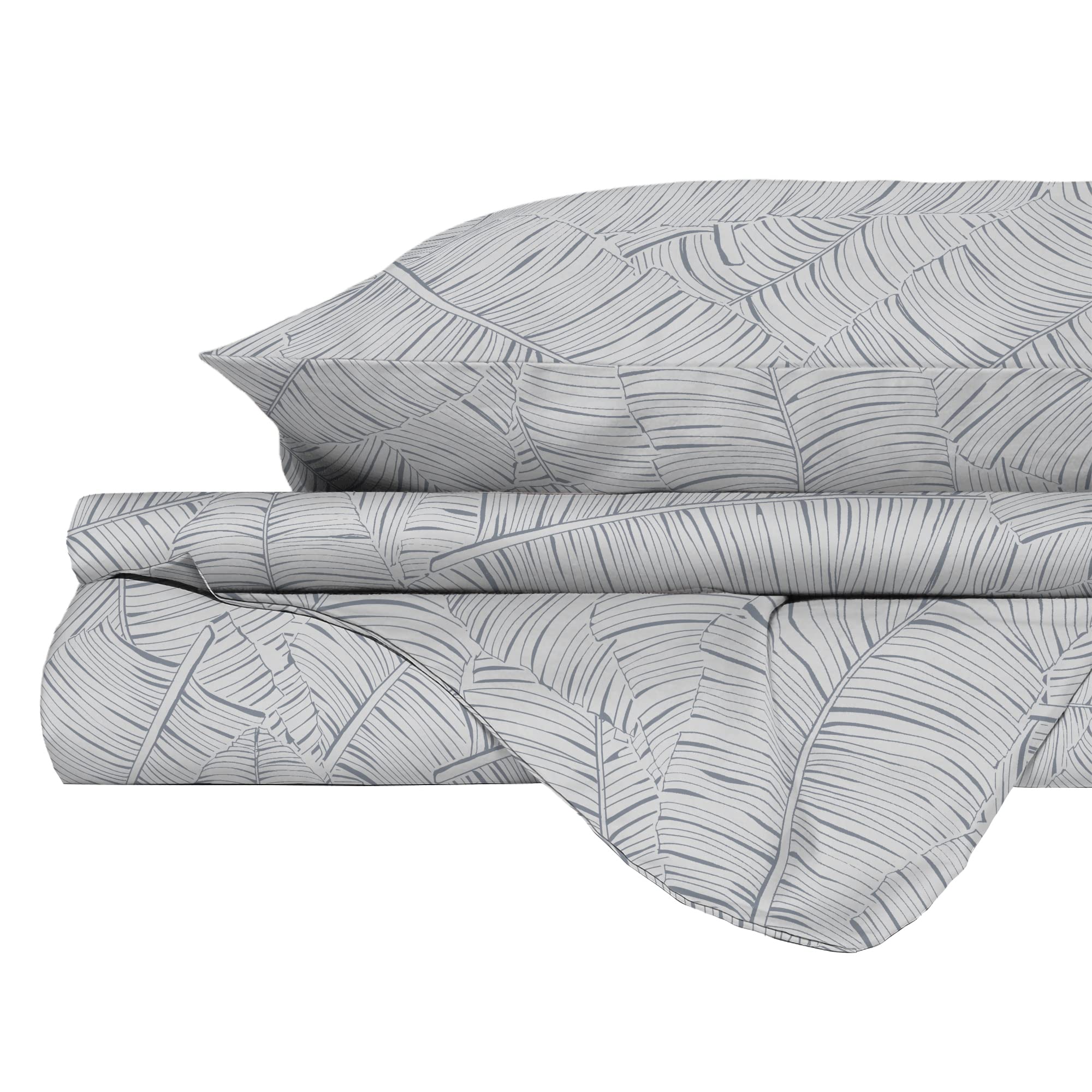 Italian Bed Linen Athena Duvet Cover Set including Printed Bag and Pillowcases, Jane Grey, Double, Queen-size bed - Image 2