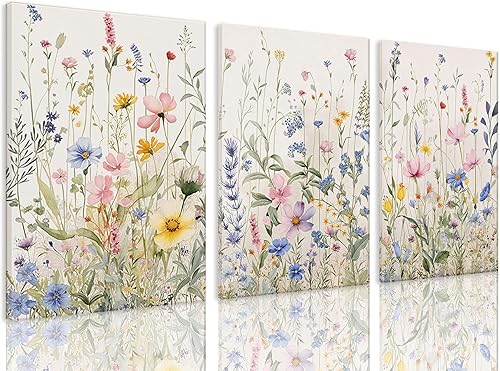 Miniatura 20 de Bwodke Arte Botánico de Pared Impresión de Plantas Florales de Acuarela en Lienzo Set de 3 Cuadros Enmarcados Pintura Verde Salvia Imagen de Hoja de