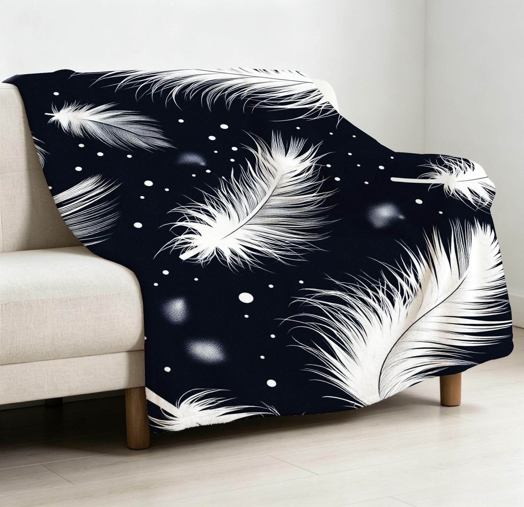 Wärme Dick Fleecedecke 220X240 cm Weiße Federn, ZQ480