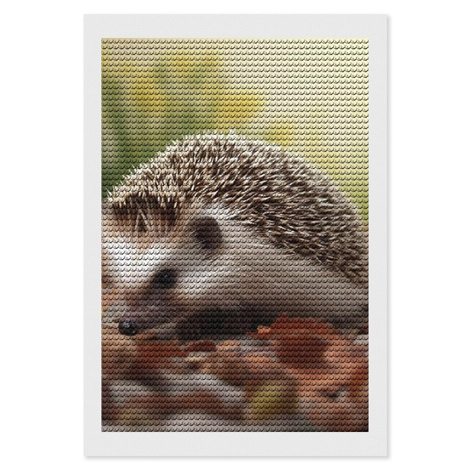 Hedgehog Diamond Art Kits for Adults, DIY 5D Diamonds Painting Kits for Beginner, Round Full Drill Diamond Dots Painting, Diamonds Pictures Gem Art and Crafts Wall Decor 8"x12"