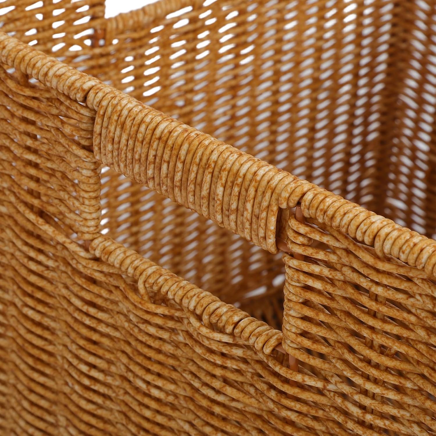 Handwoven Corner Basket: Bathroom Countertop Organizer - Stackable Storage Bin - 90 Degree Triangle For Kitchen Counter, Wardrobe, Cabinet, Closet, Cosmetic