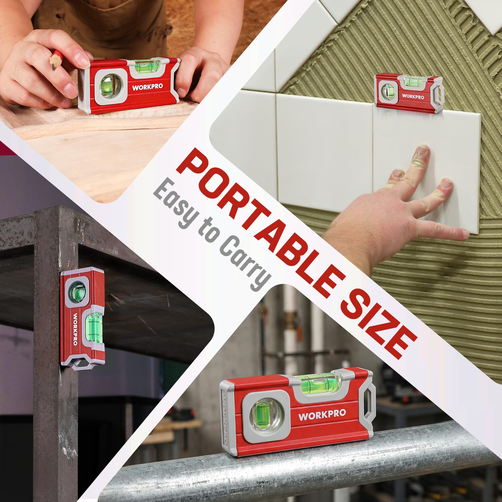 WORKPRO Mini Magnetic Level - Easy Bubble Reading -5