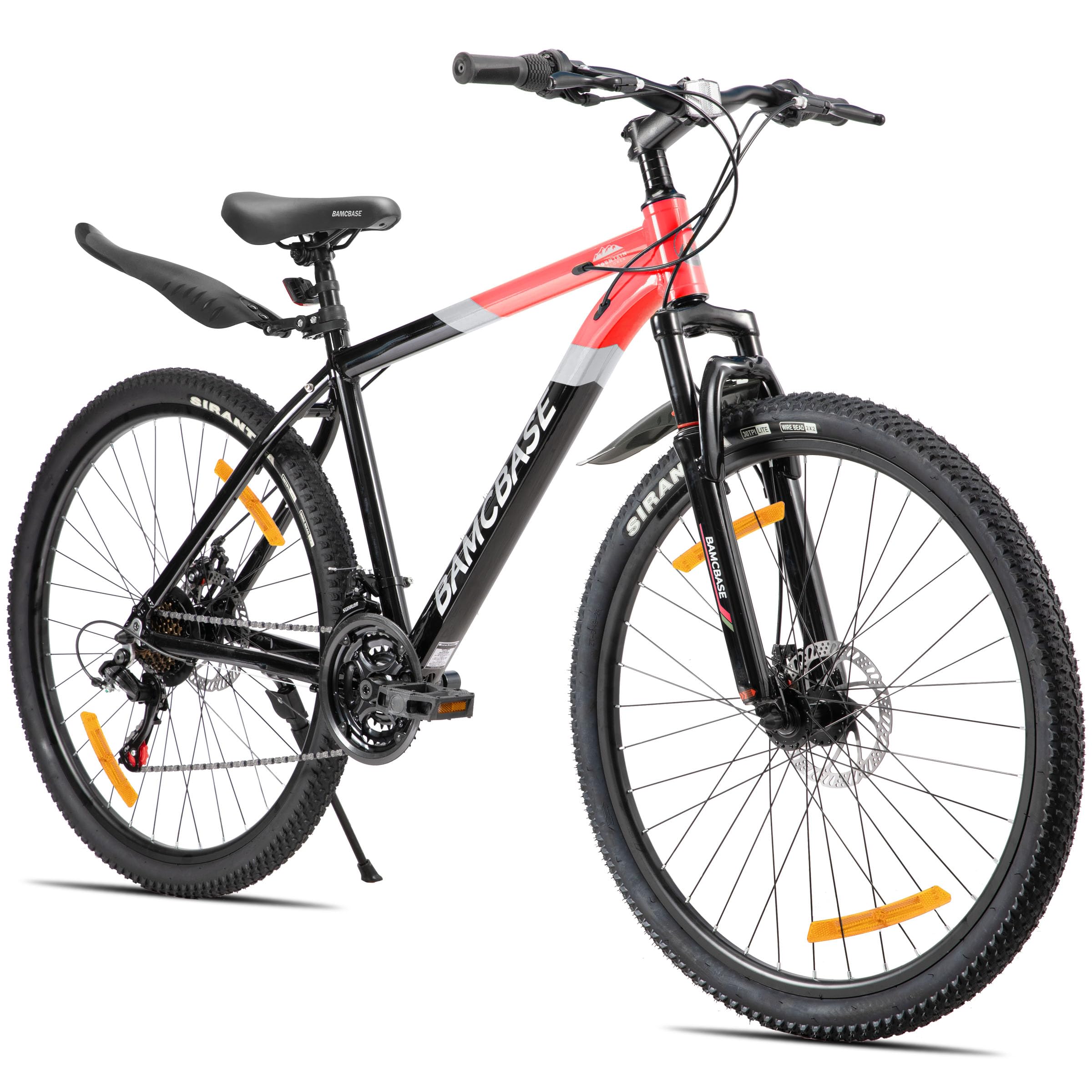 HILAND Rockford rower górski MTB 27,5", dla mężczyzn i kobiet, 18-biegowy rower z hamulcem tarczowym dla mężczyzn i kobiet, aluminiowa rama, Hardtail, unisex, dla dorosłych, czerwony