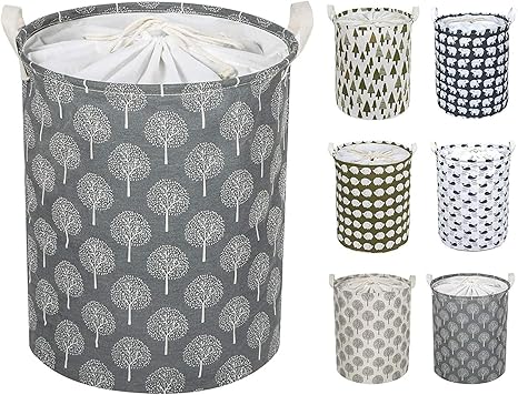 Amazon Wishpool ランドリーバスケット ランドリー収納 丸型 洗濯かご 折り畳み式 布製 収納ボックス 綿麻生地 撥水加工 生活雑貨 おもちゃ 収納 取っ手付き シンプルでおしゃれ収納袋 35 45cm 白木 ランドリー収納 オンライン通販