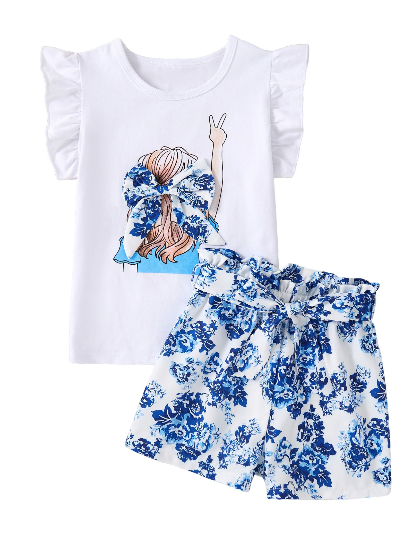 Girls Summer Outfits Cute Sleeveless Top High Waisted Short Sets with Pockets Teen Girl Clothes Size 6-14 T