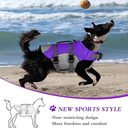 Miniatura 7 de Dogcheer Chaleco salvavidas para perro, tejido Ripstop, reflectante y ajustable, chaleco salvavidas para nadar en lancha, chaleco salvavidas para