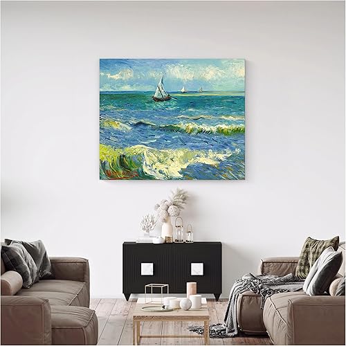 Miniatura 740 de A&T ARTWORK The Starry Night de Vincent Van Gogh. Tamaño del marco: 36 x 30 pulgadas, tamaño de la imagen: 30 x 24 pulgadas, reproducciones clásicas