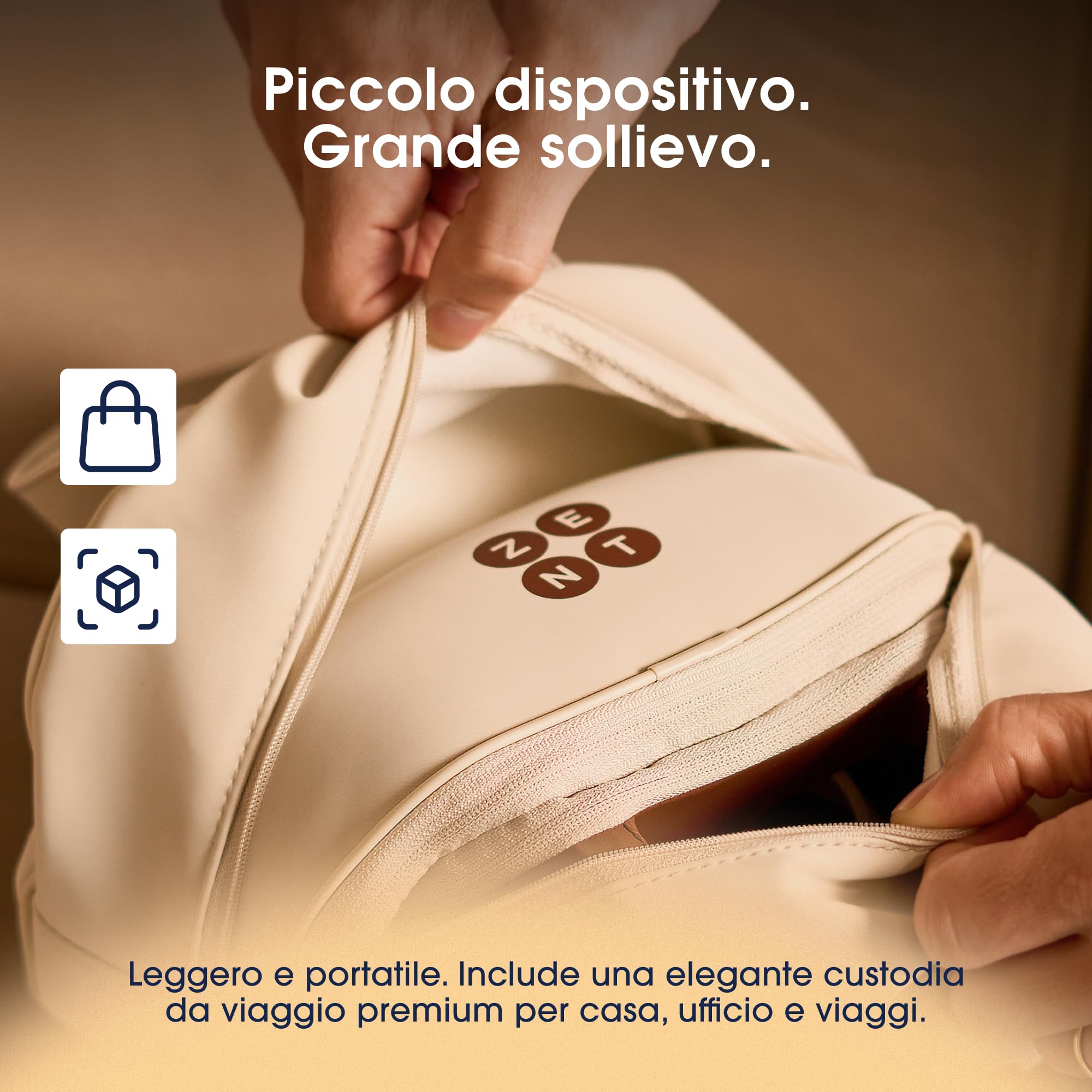 ZENT Massaggiatore Cervicale senza fili con Calore, Massaggiatore schiena e collo, Massaggio collo TuiNa Shiatsu 6D, Fino a 90 Minuti di Autonomia, Massima Libertà di Movimento