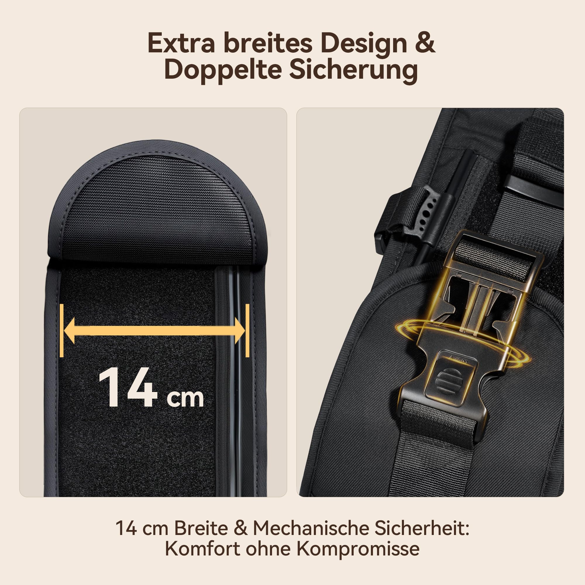 Portabebé Ergonómico con Asiento de Cadera, Mecanismo Rotativo de Bloqueo, Diseño en Y para Aliviar la Espalda, Gran Espacio de Almacenamiento, Taburete de Cintura 0-36 Meses, hasta 20 kg