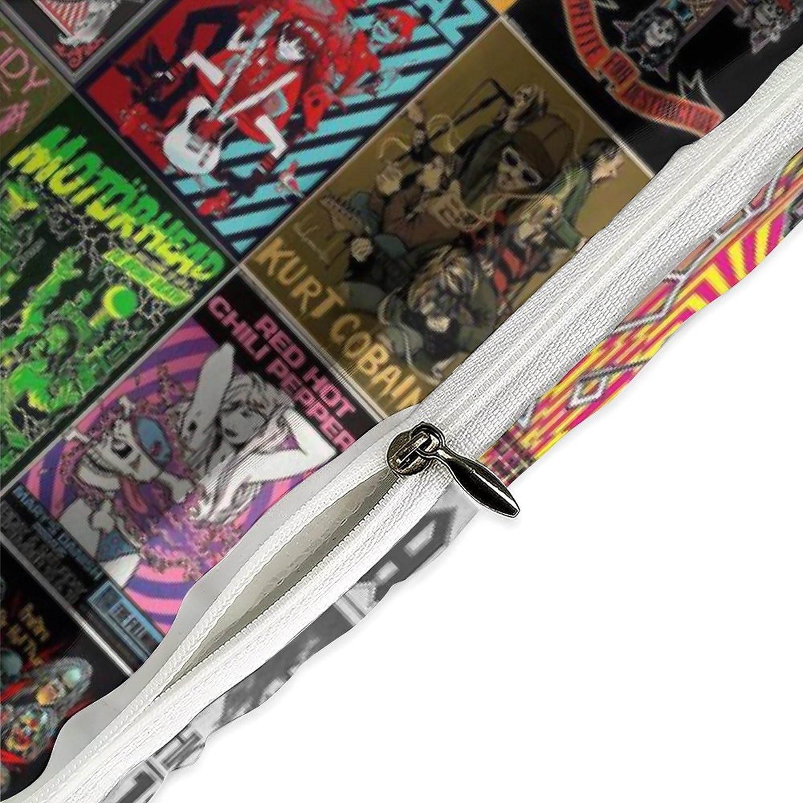 Prima il rock Set Copripiumino in Microfibra Morbida 3 Pezzi,Stampa 3D Motivo,Musica punk rock Copripiumino in Microfibra E Federe Cuscino,Chiusura Cerniera Per Ragazzi E Ragazze Double（200x200cm）