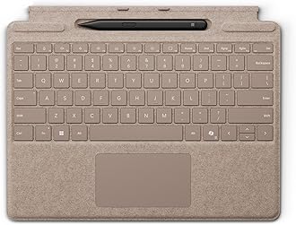 Microsoft Surface Pro Keyboard for Surface Pro Copilot+ (11th Edition), Pro 9 and 8 with Pen Storage, Alcantara Material, Dune