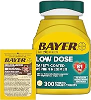 Vista 1 de Bayer Aspirina 81 mg recubiertas entéricas, 300 unidades y paquete de viaje de 2 unidades de aspirina genuina de 325 mg recubiertas