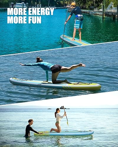 Vista 11 de Highpi Inflatable Stand Up Paddle Board for Youth and Adults – Wide Sup with Premium Accessories, Blow Up Paddleboard for Surfing, Fishing, Yoga &