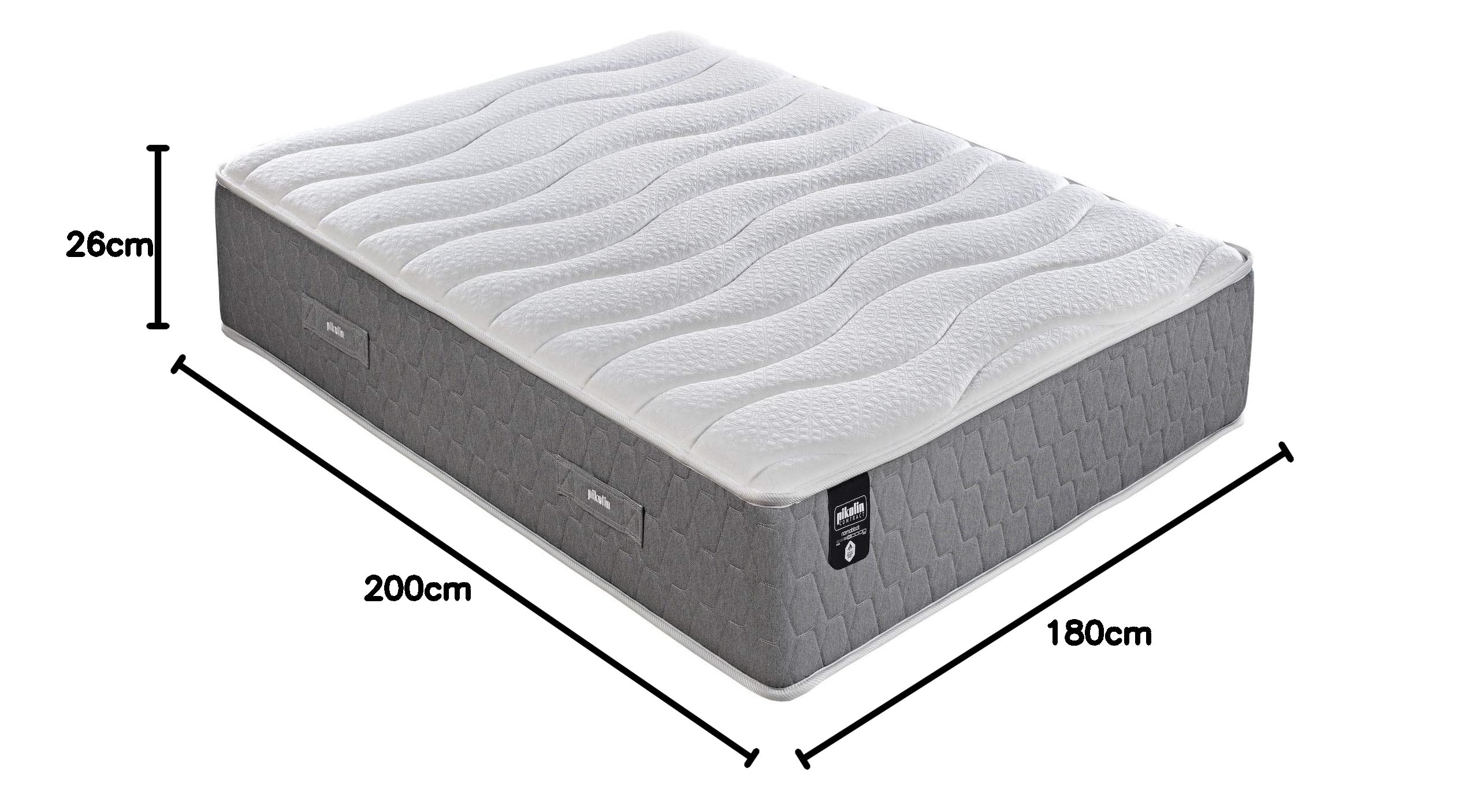 PIKOLIN Quebec Visco Hotelmatratze CM10275 – Luxus Taschenfederkernmatratze, Höhe 29 cm, Premium Schlafkomfort, Atmungsaktiv, Hygienisch & Druckentlastend - 180x200 cm
