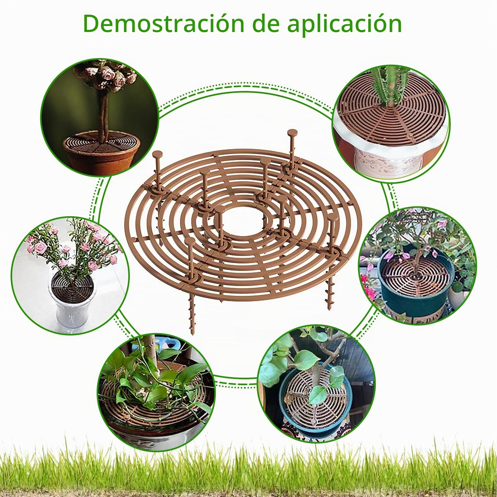 4 Piezas Protector de Macetas, 30cm y 52cm, Protección de Plantas para Bebé Gato Rejilla Protectora de Plantas con 40 Estacas Profundas Cortable Protege de Niños y Animales la Tierra en Macetas