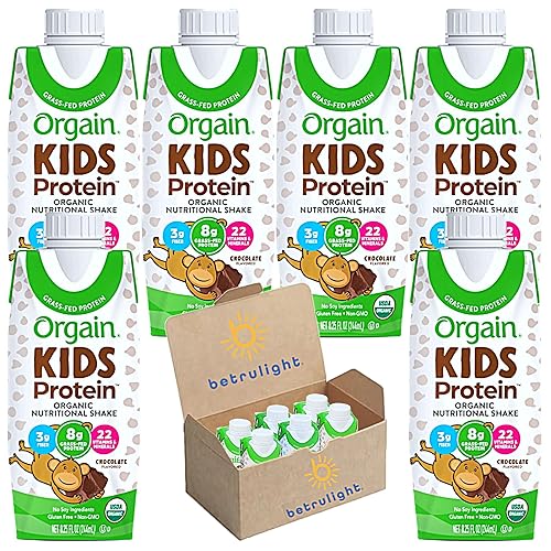 Batido de proteínas para niños, batido nutricional orgánico de proteínas para niños, aperitivo para niños con 0.31 onzas de proteína láctea, 22