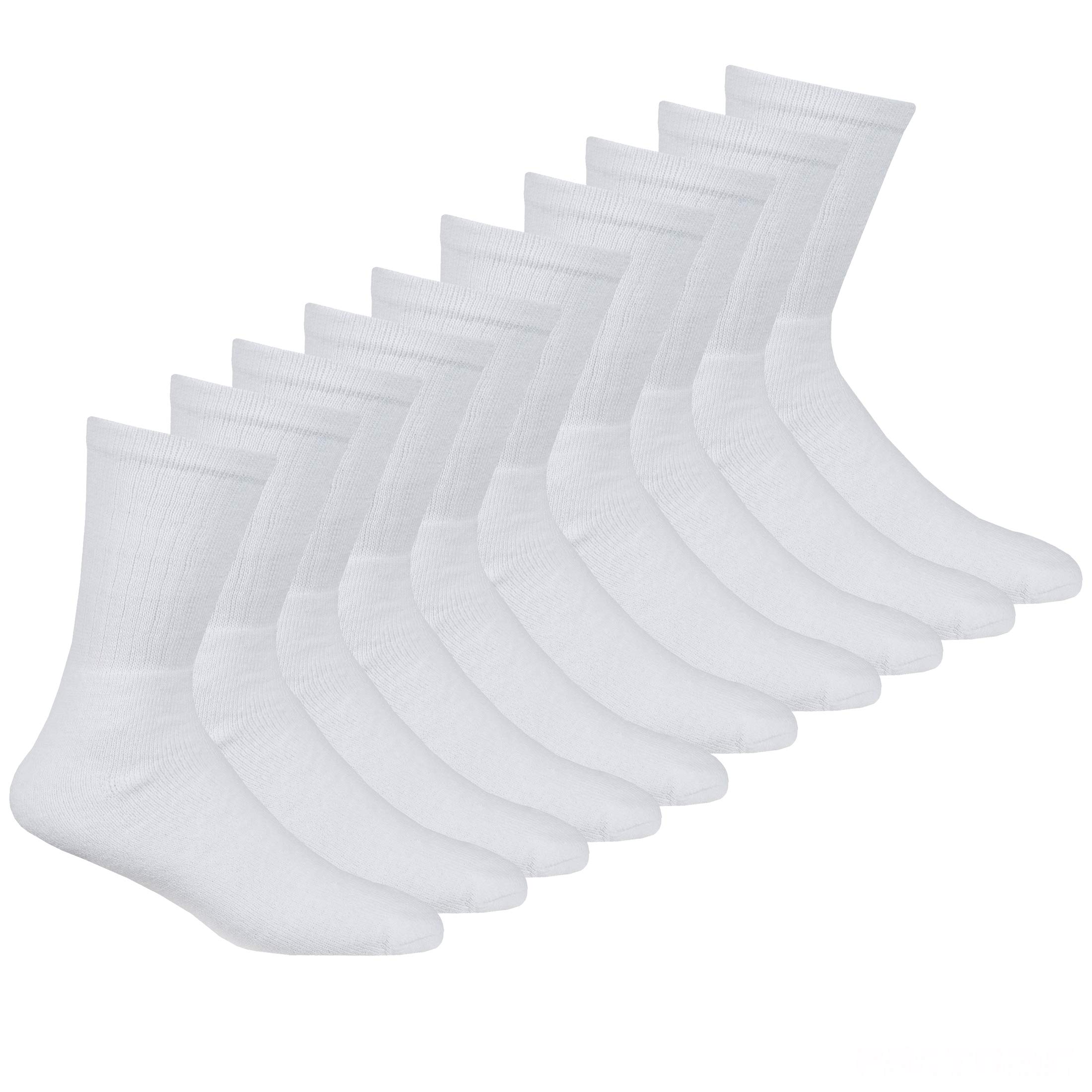 METZUYAN Mens 10 Pairs Sports Socks Cotton Rich Plain Black White Grey Size 6-11