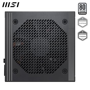 MSI PRO A1000PL PCIE5, Fully Modular Gaming 1000W Power Supply, 80+ Platinum, 12V-2x6 Cables, Server-Grade Capacitor, ATX 3.1 & PCIe 5.1 Ready, Low-Noise, Embossed Jacket Cables,