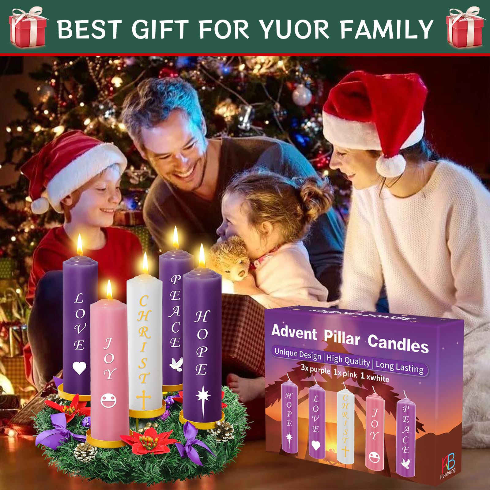 Corona de Adviento de Navidad, 5 portavelas con 5 vasos de metal para velas, centros de mesa ignífugos, decoración para mesa, interior, hogar, iglesia (sin velas)