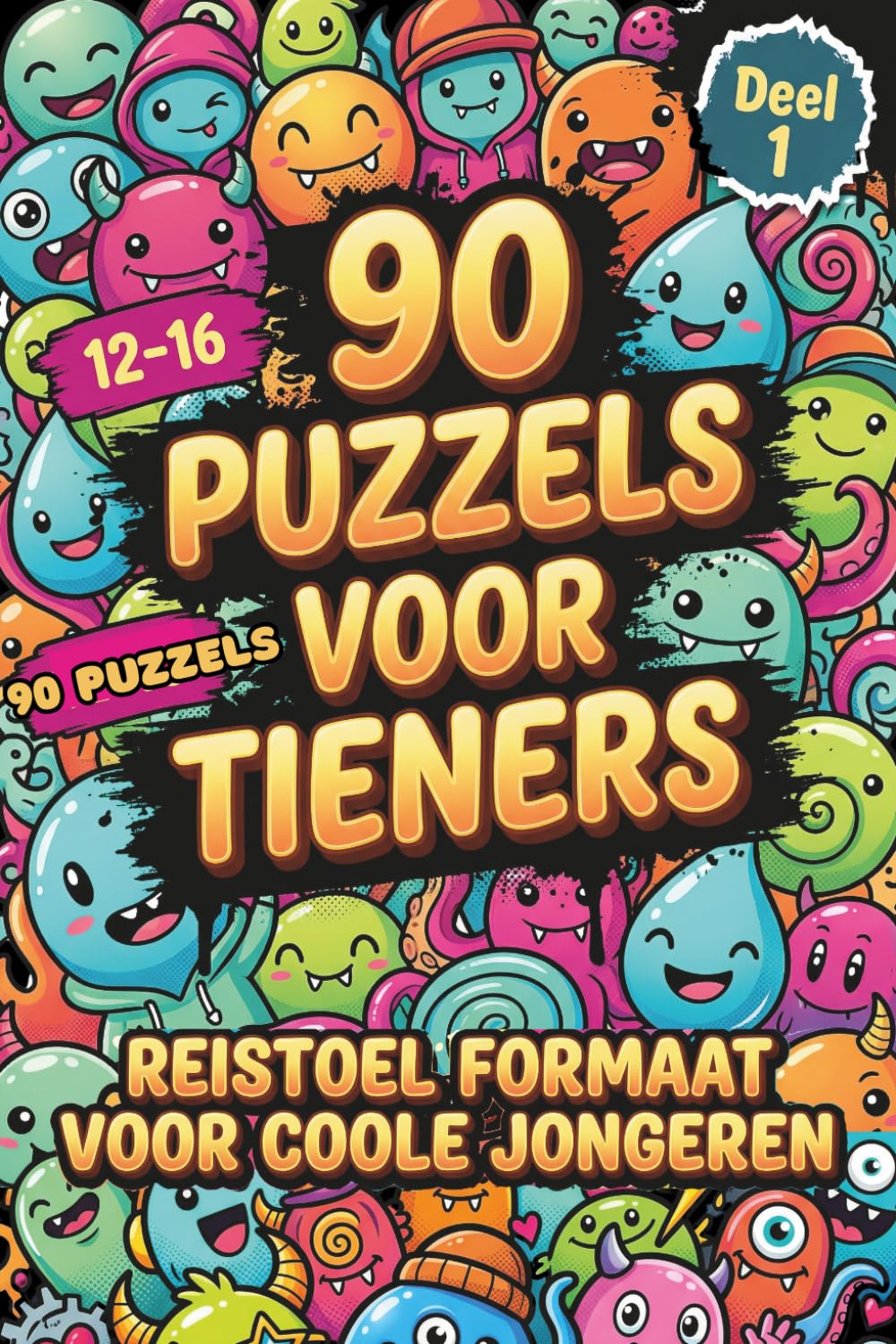 Puzzelboek voor Tieners: Spelletjesboek | Activiteitenboek +90 spelletjes | Kruiswoordpuzzels, Sudoku's, Woordzoekers, Doolhoven en Meer!