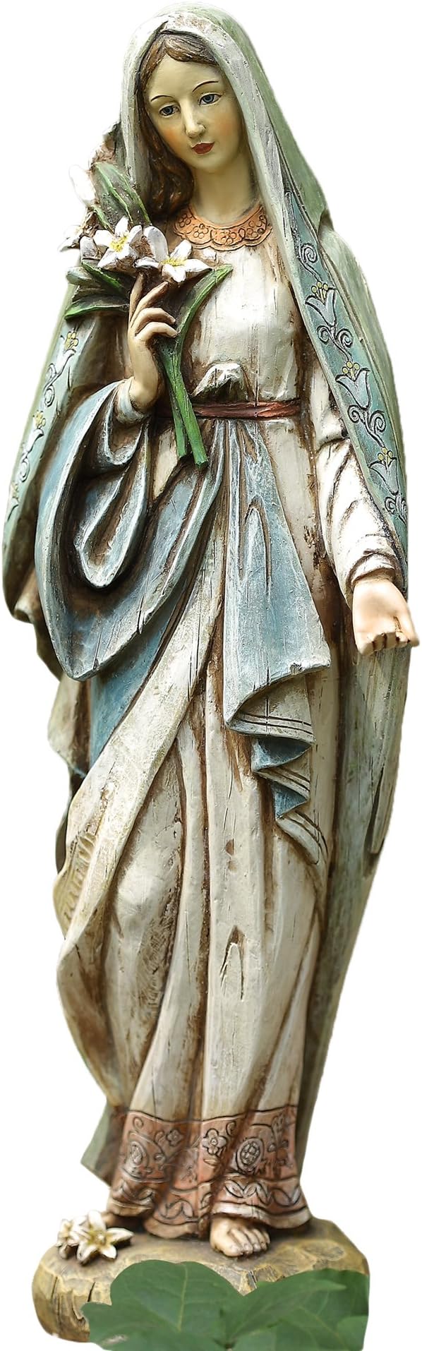 KEXMY Napco Blessed Virgin Mary Mother Madonna Lilies Garden Statue