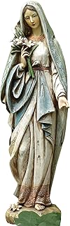 Blessed Virgin Mary Mother Madonna Lilies Garden Statue