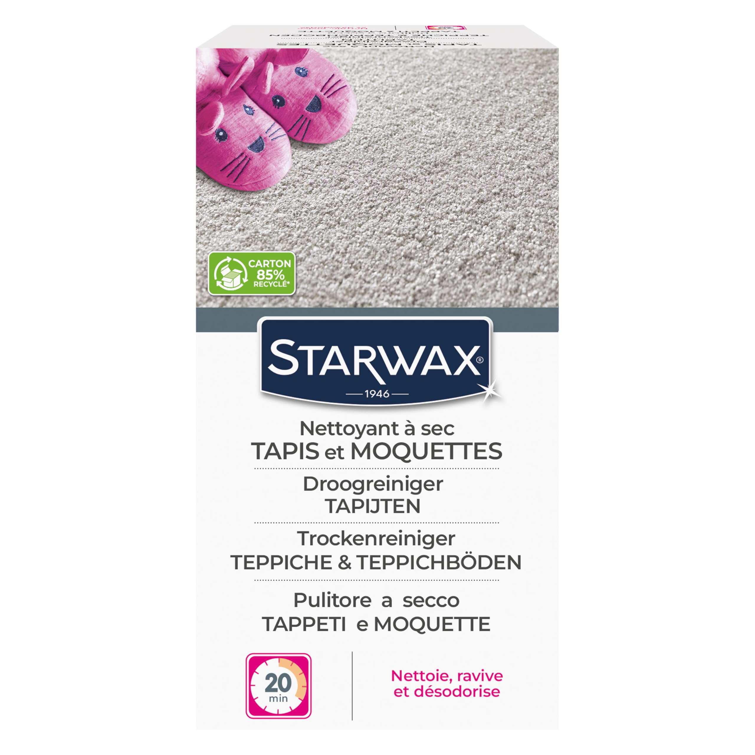 STARWAX - Trockenreiniger für Teppiche und Teppichböden - Teppiche und Teppichböden reinigen und auffrischen - Für Kunst- und Naturfasern - - 500 g - Etwa 20 m²