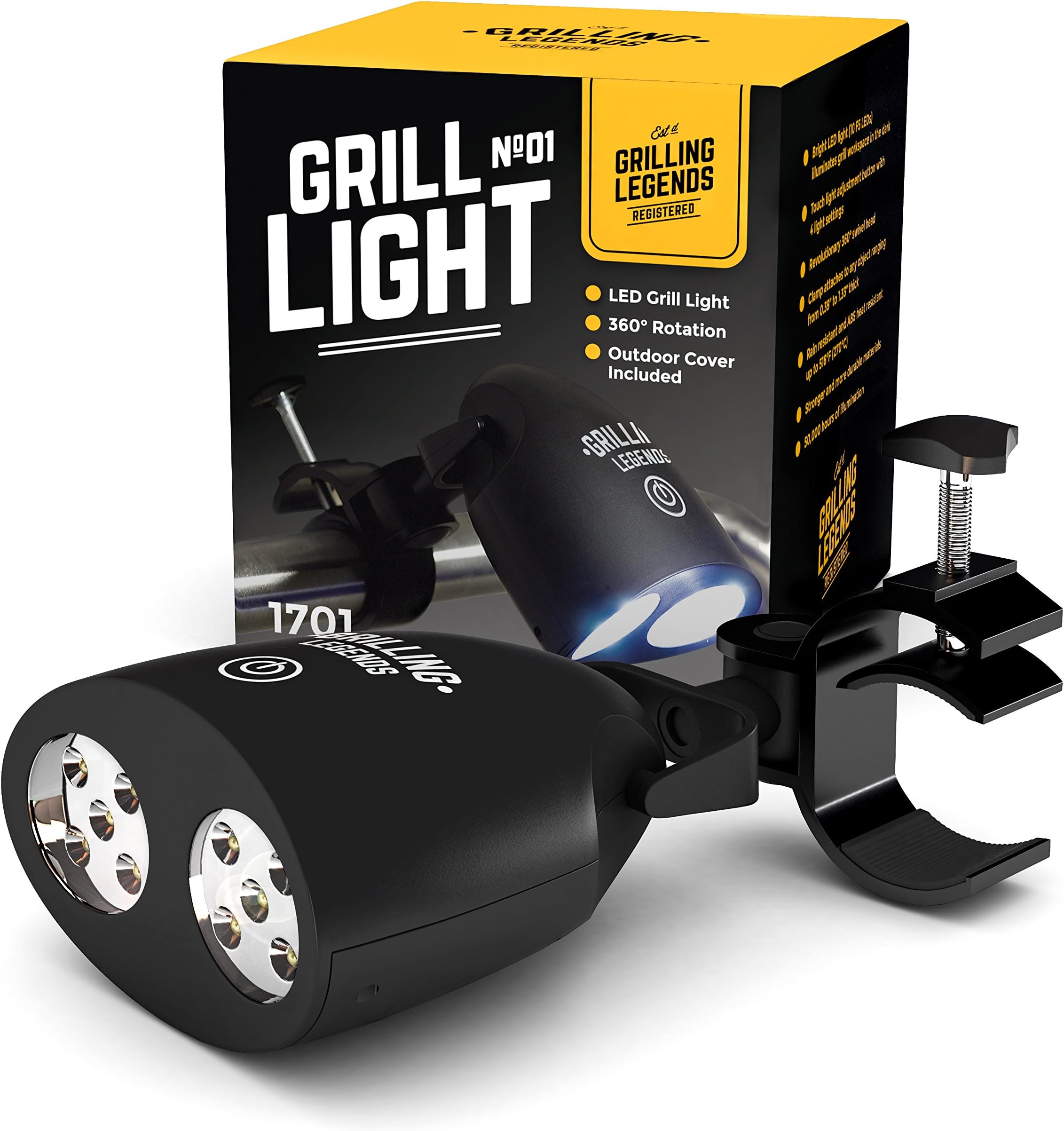 Barbecue Grill Light - 10 Ultra Bright LED Lights - Strong and Weather Resistant - Powerful LED BBQ Light for Charcoal/Electric/Gas Grill