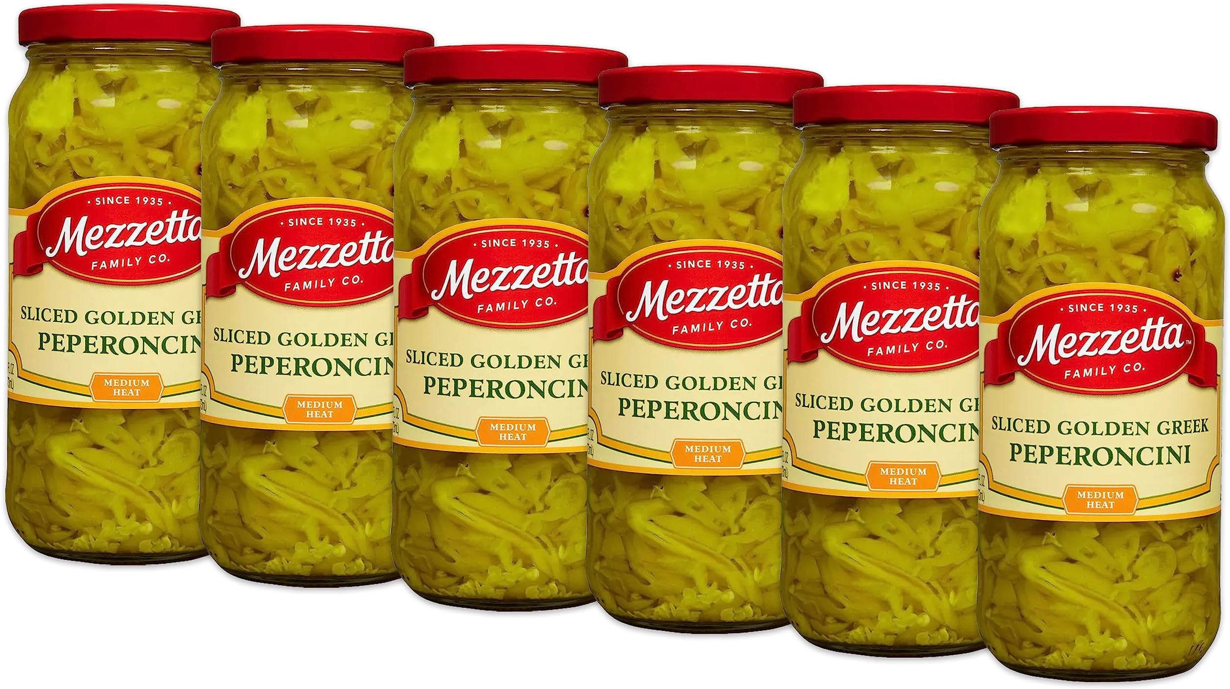 G L Mezzetta Peppers, Gld Gr Slc Pprnc, 16-Ounce (Pack of 6)