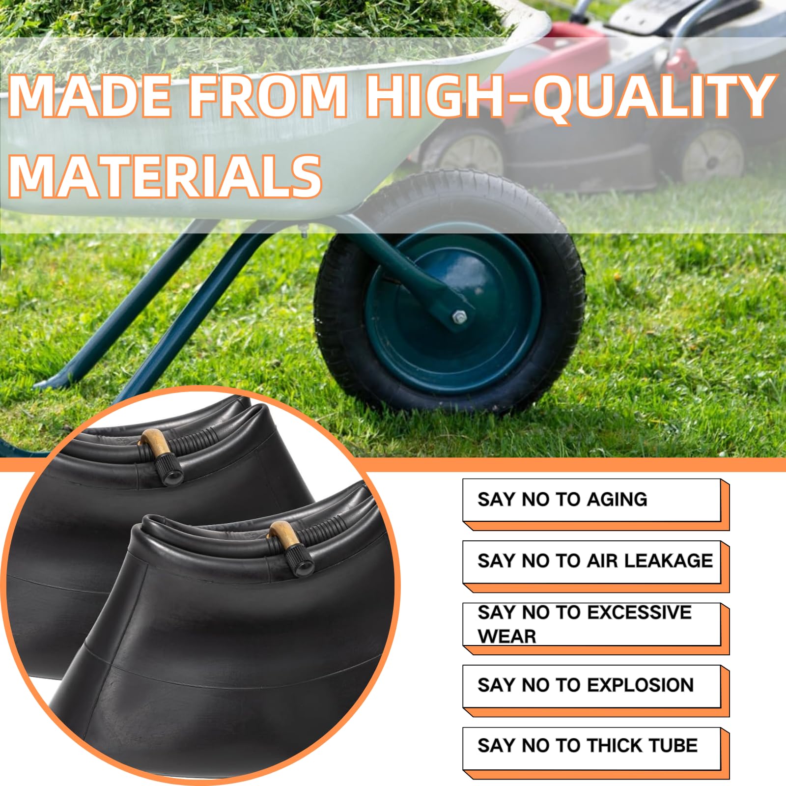 Lot De 2 Chambre à Air 15x6.00-6" 15x600-6 Chambre à Air Avec