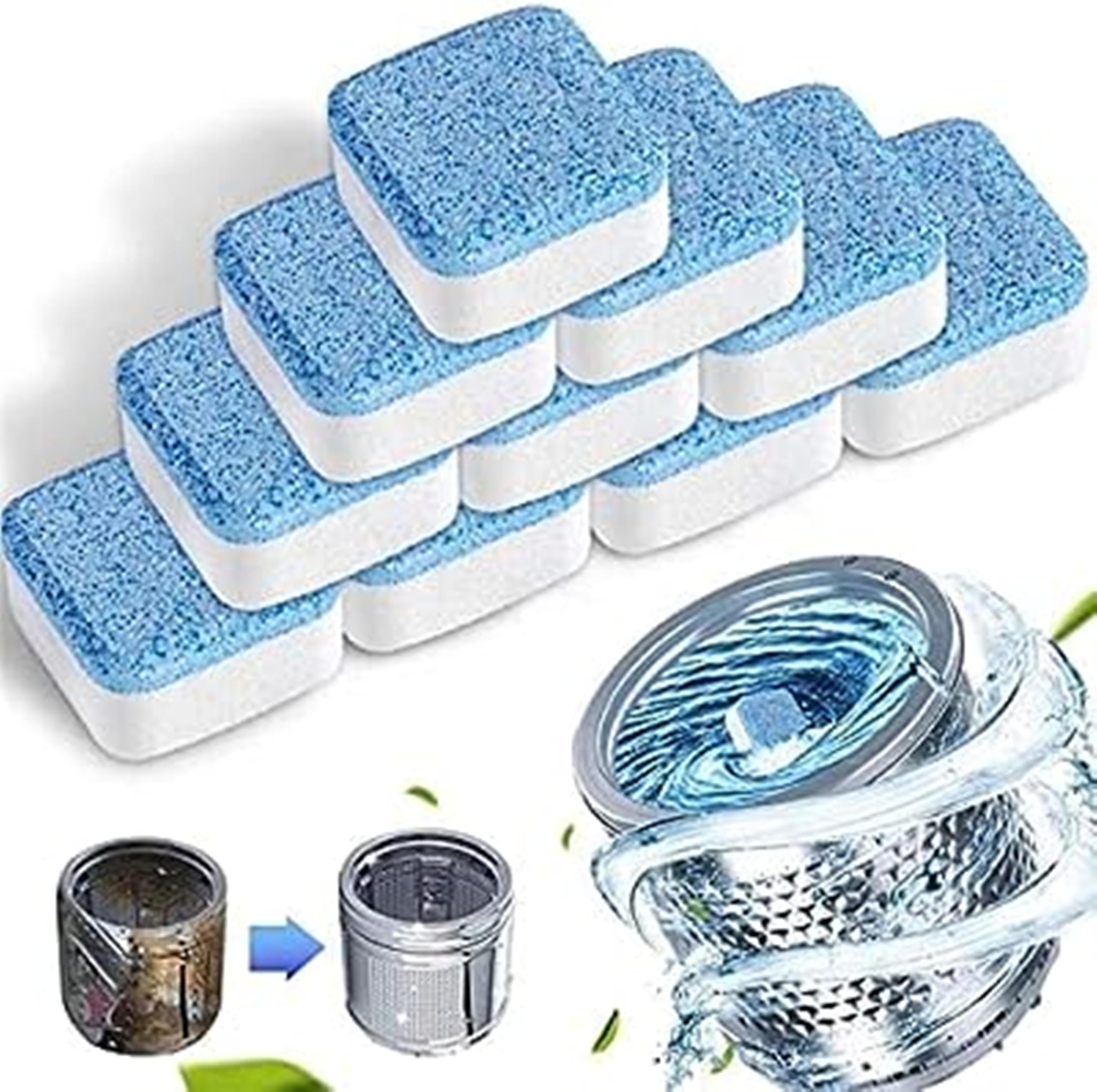 Brite&Fresh Home care 10Pcs Washing Machine Deep Cleaner Effervescent for Front and Top LoadMachine