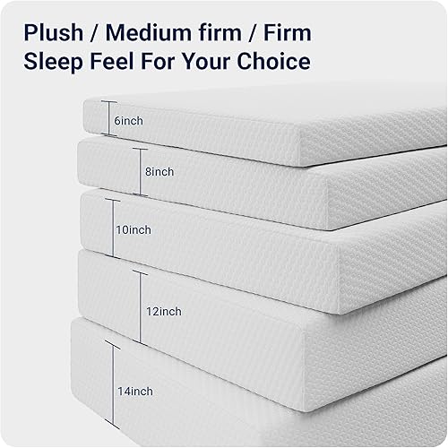 Miniatura 9 de Avenco Colchón King de espuma tamaño King de 14 pulgadas, colchón de firmeza media en una caja para aliviar la presión de la espalda, colchones de